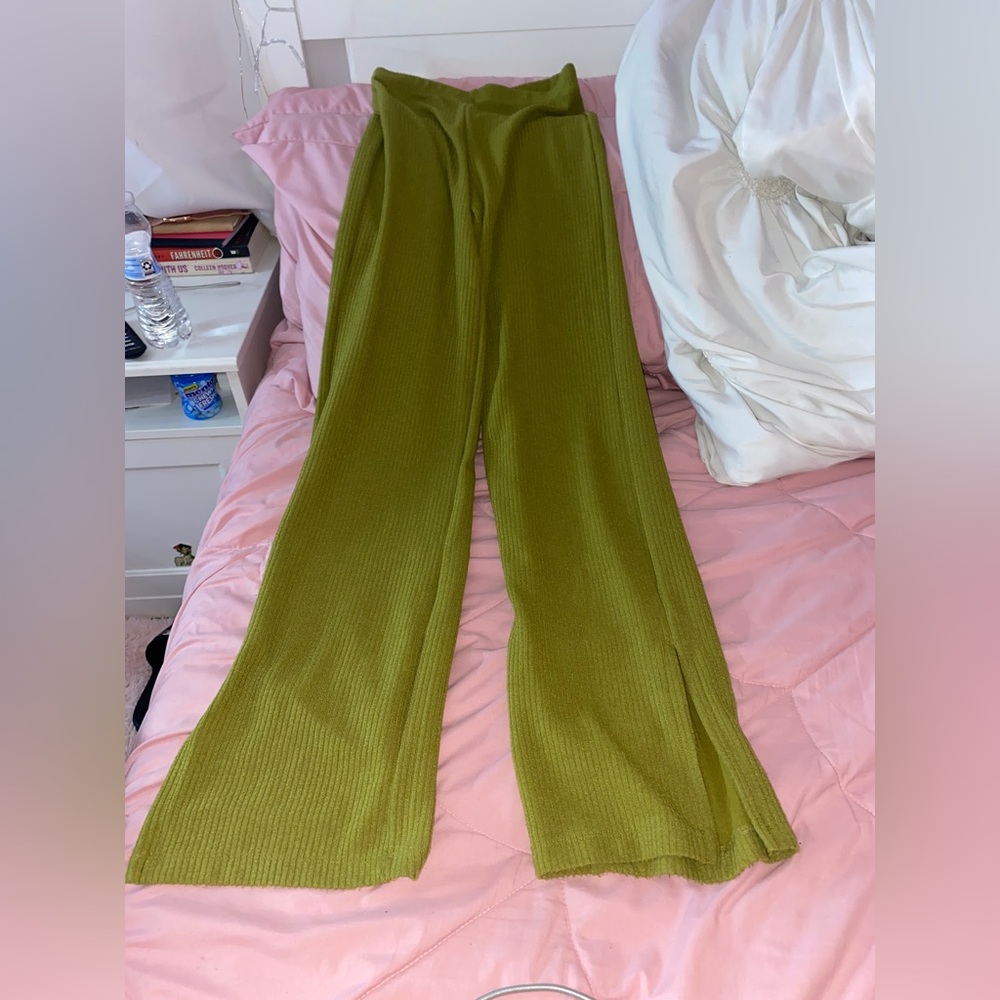 Womens green Y2k flared leggings